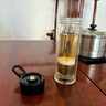 初覓玻璃杯磁彈泡茶杯茶水分離杯高硼硅水杯子男士雙層防燙便攜耐高溫 【磁吸茶倉+雙層防燙】黑色 450ml 曬單實(shí)拍圖