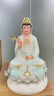 觀(guān)音菩薩佛像漢白玉新款坐蓮南海觀(guān)世音坐像娑婆三圣擺件家用供奉 12寸 曬單實(shí)拍圖