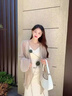 JRET新中式雪紡防曬衣女夏配吊帶裙子外搭披肩開(kāi)衫外套透氣薄空調罩衫 卡其 L 曬單實(shí)拍圖