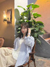 蜜樂奇藍(lán)色條紋長(zhǎng)袖襯衫女2025新款春秋季今年流行小衫襯衣外套防曬上衣 藍(lán)色 【早春新款女裝/超好看獨(dú)特漂亮】 S 【建議80-90斤】 曬單實(shí)拍圖