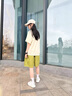 G.DUCKKIDS小黃鴨女大童時尚中褲套裝夏裝2025新款初中生女孩夏天休閑五分褲 杏色套裝 130 曬單實拍圖