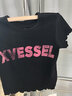 XVESSEL夏季女露腰短袖T恤潮流百搭休閑黑色女裝 女款夏季露腰短T XS 曬單實拍圖