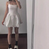 法式赫本風(fēng)芭蕾吊帶連衣裙女夏季2026新款高級感小個(gè)子花苞短裙子 白色 L 曬單實(shí)拍圖