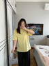 匯彩衫零食很忙重磅純棉T恤定制印字logo夏季圓領(lǐng)短袖超市收銀員工作服 YNR-210克40支雙紗 淺黃色 S 曬單實(shí)拍圖