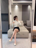 百麗踏平底包頭半拖鞋女夏外穿2025新款一腳蹬銀色單鞋孕婦涼拖鞋穆勒鞋 米白色 39 曬單實(shí)拍圖