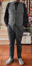 皮爾卡丹（pierre cardin）男士西服四件套韓版修身新郎結(jié)婚正裝禮服休閑英倫免燙西裝外套 黑色.【西服+西褲+馬甲+襯衫】 襯衫長短袖可選 XL +七件禮品 【建議120-135斤左右】 曬單實(shí)拍圖