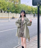 棉致風(fēng)衣外套女春季2025年新款春秋韓版休閑洋氣女士短外套上衣秋冬 豆綠色 2XL 【建議131-145斤】 曬單實拍圖
