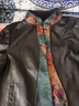 云旗千裘復古新中式國風(fēng)真皮皮衣女短款2025春秋新款綿羊皮拼接香云紗外套 花色 L 建議110-120斤 曬單實(shí)拍圖