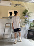 BORNCHAMPS/天生冠軍  夏季短袖T恤男女寬松圓領(lǐng)字母印花情侶款休閑百搭上衣 白色 L 曬單實(shí)拍圖