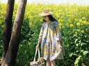 茶·愫【度假出游】puretea茶愫絲棉印花連衣裙女碎花娃娃裙2025夏新款 煙紫（第二批） S 曬單實(shí)拍圖