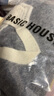 Basic House/百家好法式高級感撞色毛衣秋冬polo領(lǐng)設計感羊毛衫女 灰色 L 125-140斤 曬單實(shí)拍圖