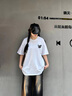 Lee Srtroi官方正品重磅純棉短袖t恤男夏季新款2025情侶寬松休閑上衣ins 白色 XL (145-165斤) 曬單實拍圖
