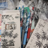 古風(fēng)水墨竹子按動(dòng)中性筆高顏值ins學(xué)生考試必備刷題0.5速干ST黑筆 1盒6支 曬單實(shí)拍圖