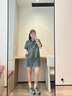 莫代爾復古牛仔連衣裙女2025年春夏季新款寬松百搭收腰顯瘦通勤時(shí)尚短裙 懷舊藍[含黑腰帶] XL 120-125斤 曬單實(shí)拍圖