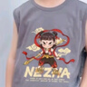真維斯男童背心哪吒衣服純棉2025新款夏裝兒童夏季薄款無(wú)袖t恤運動(dòng)坎肩 石墨灰 怒氣哪吒+姜 側身哪吒 150 曬單實(shí)拍圖