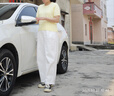 樂芬蘭（LeFenLan）休閑褲女裝一整套2024夏季初戀清純韓劇小清新穿搭小個子闊腿褲子 上衣+褲子 L 曬單實拍圖