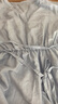 尚都比拉設計感氣質連衣裙女夏季顯瘦襯衫裙鏤空刺繡中長裙 天藍色  L  曬單實拍圖