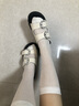 貓人襪子女薄款小腿襪jk制服豎狀條紋網(wǎng)眼長(cháng)筒襪吸汗透氣堆堆襪絲襪女 (黑色+深灰) 2雙 均碼 曬單實(shí)拍圖