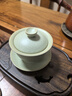 周澤堂 景德鎮(zhèn)汝窯蓋碗功夫茶茶具禮盒可開片茶碗茶杯陶瓷三才蓋碗三件 圓融蓋碗 150ml 曬單實(shí)拍圖