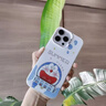 鑒百伊 卡通開心小叮當適用蘋果16promax手機殼iphone15pro新款14可愛個性13情侶高級感男女12磨砂11硅膠 開心哆啦A夢+支架 iPhone 12 Pro 曬單實拍圖