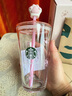 星巴克（Starbucks）杯子隨享粉色玻璃吸管杯咖啡牛奶貓爪桌面雙飲水杯女生禮物 隨享 曬單實(shí)拍圖