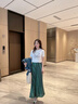 哈魯?shù)线B衣裙女2025夏裝新款法式氣質(zhì)設(shè)計感衣服小眾小個子長裙子夏季 藍(lán)色 S 【90-108斤】 曬單實拍圖