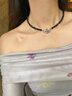 薇薇安·威斯特伍德（Vivienne Westwood）西太后黑瑪瑙單層項鏈黑色項鏈毛衣鏈送女友送女友生日禮物 黑色搪瓷 曬單實(shí)拍圖