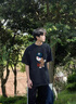 LEFT SPORTS重磅短袖t恤男夏季潮牌青少年短袖男叮當(dāng)貓聯(lián)名印花套裝男抗皺 黑色 L （建議130-155斤） 曬單實拍圖
