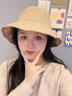 蘇木佰（SOMUBAY）中老年漁夫帽女士新款花朵雙面可戴夏季太陽(yáng)帽遮陽(yáng)帽子防曬帽盆帽 卡其色 均碼 (56-58cm) 曬單實(shí)拍圖