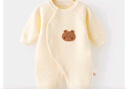 貝瑞加（Babyprints）寶寶連體衣冬季夾棉嬰兒衣服加厚保暖爬服內衣柔軟哈衣 棕熊80 曬單實(shí)拍圖