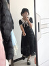 凡小如大碼連衣裙女夏季胖妹妹法式撞色翻領(lǐng)赫本風(fēng)收腰顯瘦氣質(zhì)小黑裙 黑色 XL 【建議115-128斤】 曬單實(shí)拍圖