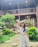 清池影（QINGCHIYING）復古套裝女彩色油畫(huà)連衣裙度假風(fēng)夏季鉤花蕾絲罩衫背心裙兩件套 蕾絲裙+印花裙  M 【建議100斤-110斤內】 曬單實(shí)拍圖
