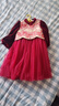 迷你巴拉女童親膚柔軟新中式夾棉甜美網(wǎng)紗紅色連衣裙【新秋季】 紅色調00366 100 曬單實(shí)拍圖
