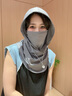 北極絨防曬冰絲面罩女夏季透氣口罩全臉?lè )雷贤饩€(xiàn)開(kāi)車(chē)面紗護頸遮脖子騎行深灰色-【涼感面料+舒爽透氣+UPF 曬單實(shí)拍圖