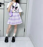 哈羅小黃鴨（G.DUCKKIDS）庫洛米裙子女童夏季2025新款兒童學(xué)院風(fēng)連衣裙女孩夏裝短袖jk套裝 MJBB庫洛米學(xué)院風(fēng)裙子jk套裝紫色 90 cm 曬單實(shí)拍圖