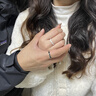 梵鉑姿情侶戒指純銀對戒一對情侶款男女生紀念情人節(jié)生日禮物送男女朋友 黑夜與黎明對戒女款【戒指禮盒】 曬單實拍圖