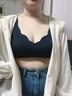 婷美無痕隱形內(nèi)衣雙提拉聚攏防下垂無鋼圈運動文胸上托塑身收副乳 黑M 曬單實拍圖