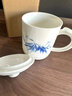 京騰佳盛 羊脂玉瓷辦公杯手繪節節高升帶蓋茶杯禮盒裝 藍 曬單實(shí)拍圖