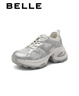 百麗（Belle）銀色潮流老爹鞋女舒適厚底透氣網(wǎng)面鞋B2037CQ4 銀色 39 (245mm) 曬單實(shí)拍圖