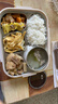 優(yōu)倫美316食品級不銹鋼飯盒大容量成人專用餐盤食堂打飯微波爐學生餐盒 淺咖【五格2.4L】+餐具+加大湯碗 316不銹鋼內(nèi)膽 曬單實拍圖