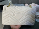 高級感香奈小香兒包包女2025真皮女士愛(ài)心菱格鏈條女包單肩斜挎包 奶昔白 曬單實(shí)拍圖