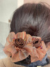 職業(yè)頭花女發(fā)夾網(wǎng)兜2025新款護士盤(pán)頭發(fā)網(wǎng)工作空姐發(fā)套盤(pán)餐飲頭飾 咖色花朵發(fā)網(wǎng)頭花 曬單實(shí)拍圖