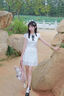 微光里連衣裙女裝夏季新款韓系學(xué)院風(fēng)小飛袖甜美公主蛋糕裙溫柔氣質(zhì)穿搭 白色蛋糕裙M碼【建議100斤以內(nèi)】 曬單實(shí)拍圖