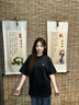 查爾斯桃心  潮牌T恤男女同款可愛(ài)卡通純棉學(xué)生情侶裝打底衫短袖 黑色 S  曬單實(shí)拍圖