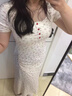 DGOV法式收腰連衣裙女夏季顯瘦遮肉包臀裙子MM設計感碎花裙 長(cháng)裙露背 M （建議92~105斤） 曬單實(shí)拍圖