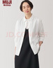無印良品（MUJI）女式水洗平紋襯衫領(lǐng)襯衫女純棉長袖襯衣外套內(nèi)搭女士秋季女裝上衣 白色 XL （165/92A） 曬單實拍圖