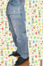 Levi's?SilverTab?25春夏新款男士美式高街破洞寬松直筒牛仔褲 藍色 34 (32) 曬單實拍圖