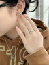 中國黃金（CHINA GOLD）足銀幸運四葉草項鏈女三件套時尚飾品戒指耳釘生日禮物 足銀項鏈+戒指+耳釘【三件套禮盒】 曬單實拍圖