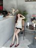 Mom Jane哺乳背心吊帶孕婦春夏季薄款帶胸墊打底孕婦產(chǎn)后喂奶衣月子服 白黑條紋 M 曬單實(shí)拍圖