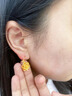 中國黃金（CHINA GOLD）牡丹花黃金耳環(huán)女足金牡丹耳墜耳飾七夕情人節(jié)生日禮物送老婆媽媽 刻字/賀卡*牡丹花耳墜（一對約1g)贈925銀耳鉤 【耳環(huán)+項鏈兩用】 曬單實拍圖